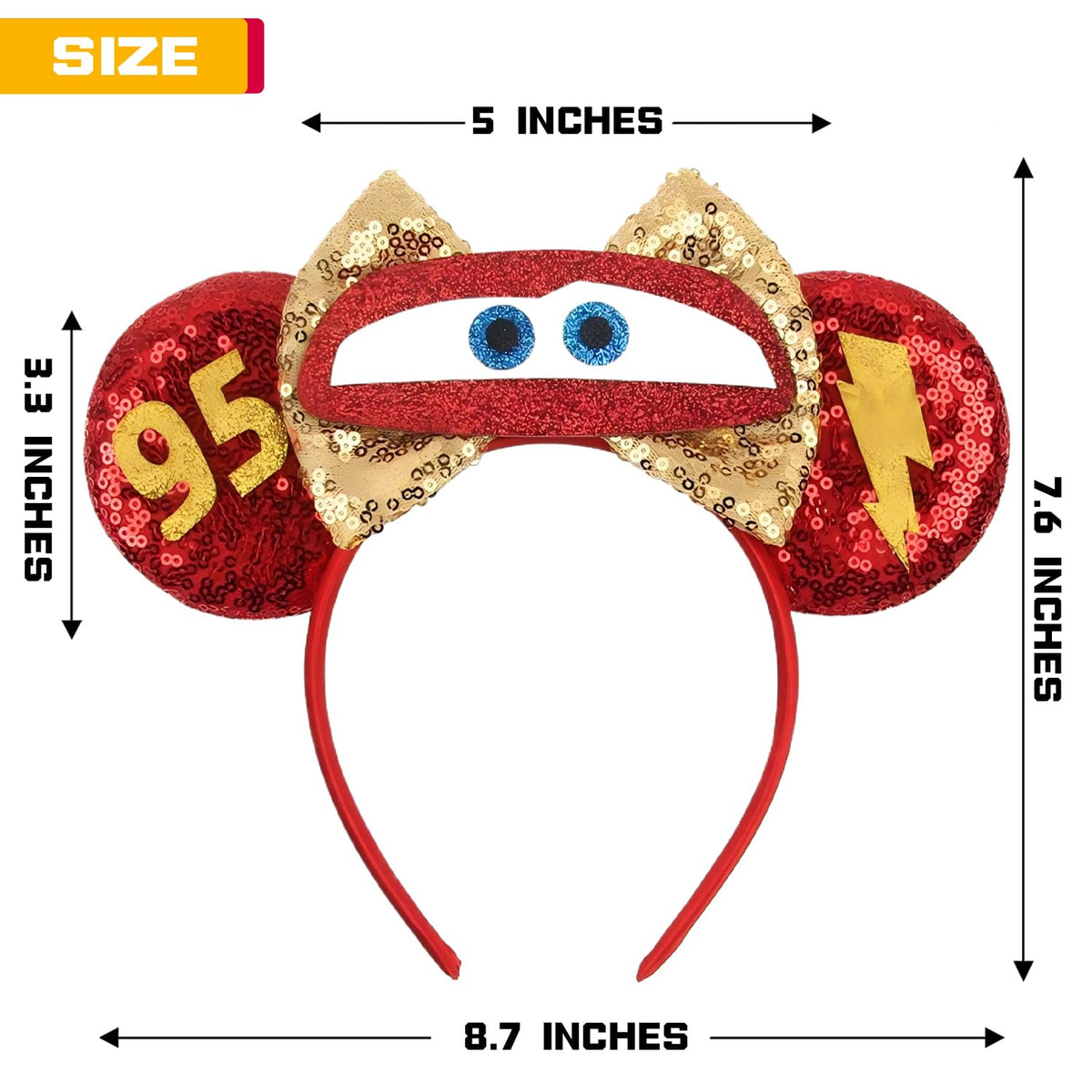 MADO red car headband worn on head showing secure flexible fit
