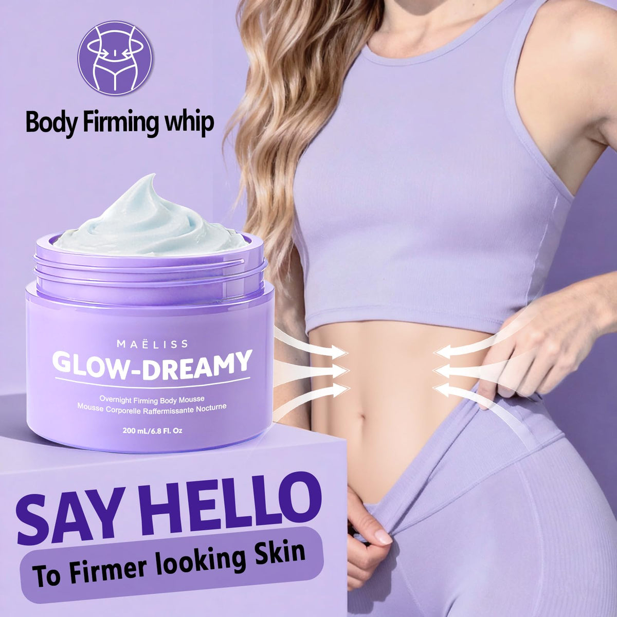 MAËLISS application on arm demonstrating smooth coverage and improved tone