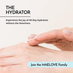 MAELOVE bottle staged in bathroom routine suggesting daily hydration boost