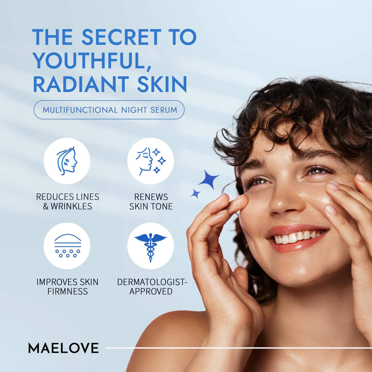 MAELOVE pump dispense showing serum texture and controlled dosage benefit