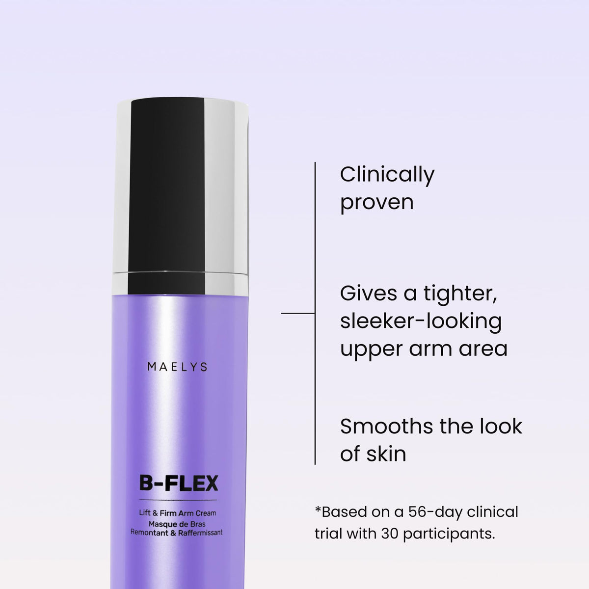 MAËLYS B-FLEX cream texture close-up illustrating smooth, hydrating consistency for easy absorption