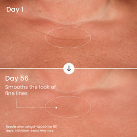 MAËLYS B-GLOSSY being smoothed onto an arm demonstrating visible smoothing benefit