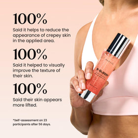 MAËLYS B-GLOSSY staged in bathroom routine setting conveying everyday usability