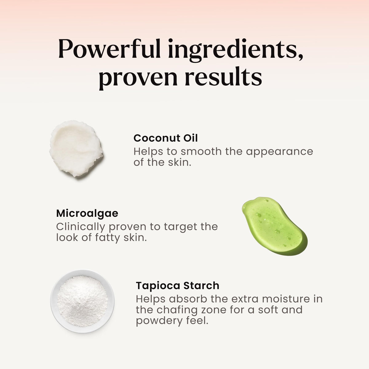 MAËLYS tapioca starch powder detail emphasizing moisture absorption and anti-chafe feel