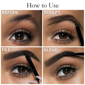 MAEPEOR before and after brow application demonstrating fuller natural look benefit