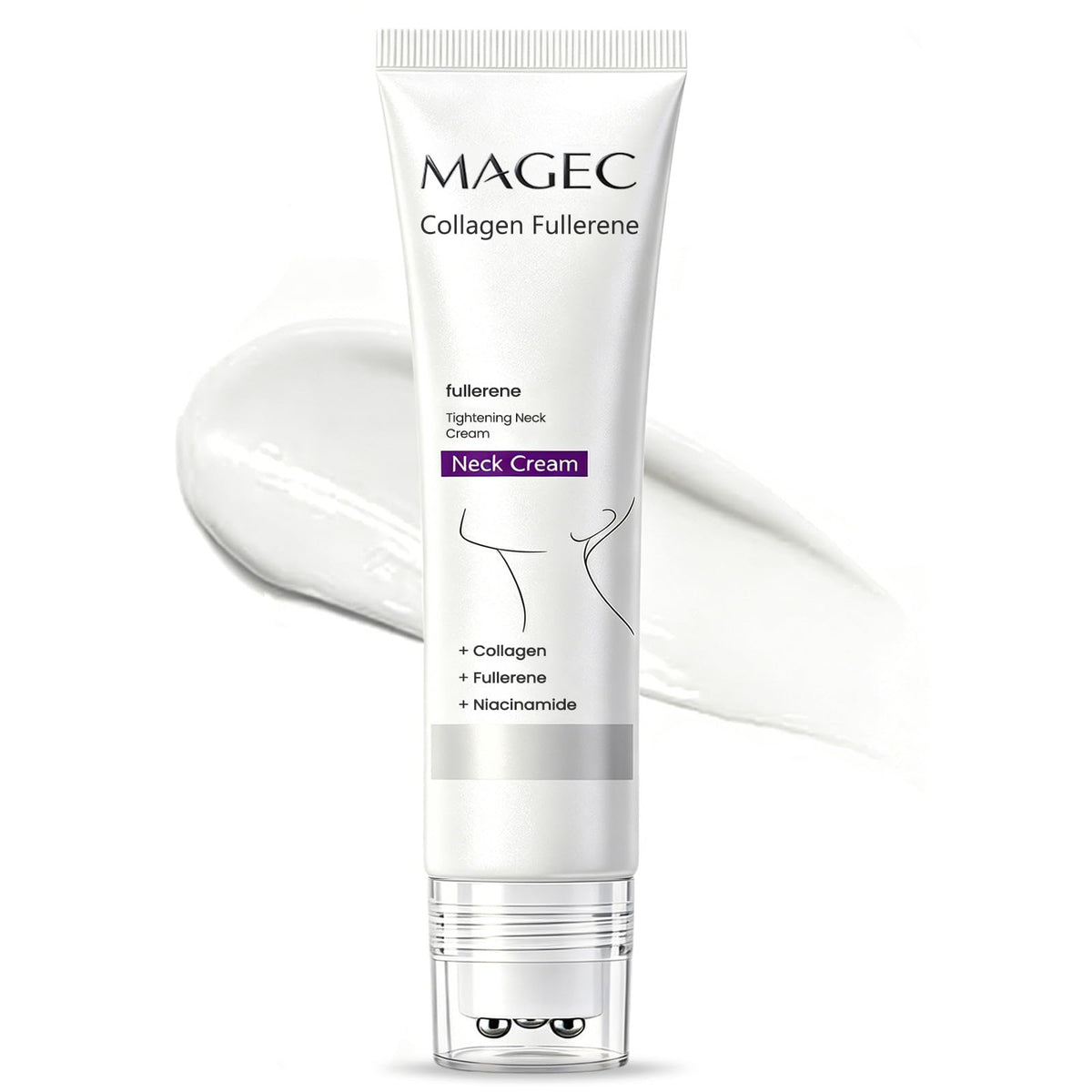 MAGEC front packaging showing tube and roller, convenient at-home spa