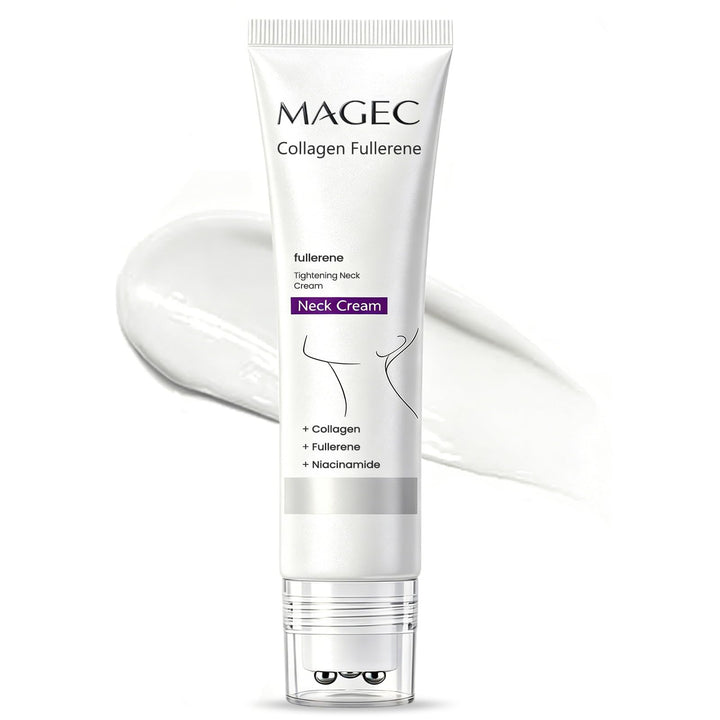 MAGEC front packaging showing tube and roller, convenient at-home spa