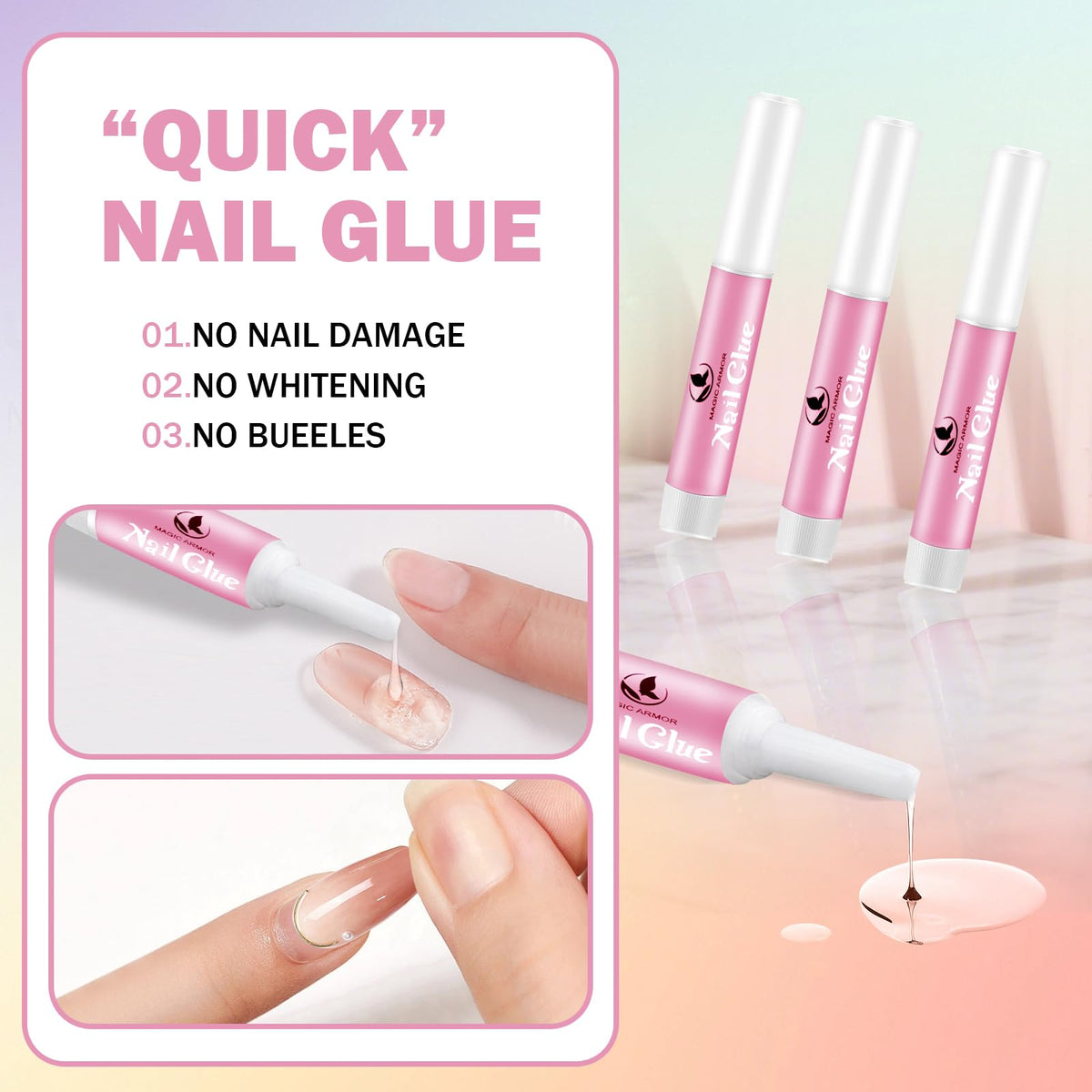 MAGIC ARMOR application in salon securing press-on nails efficiently