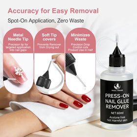 MAGIC ARMOR droplet applied to press-on edge, speeds adhesive breakdown