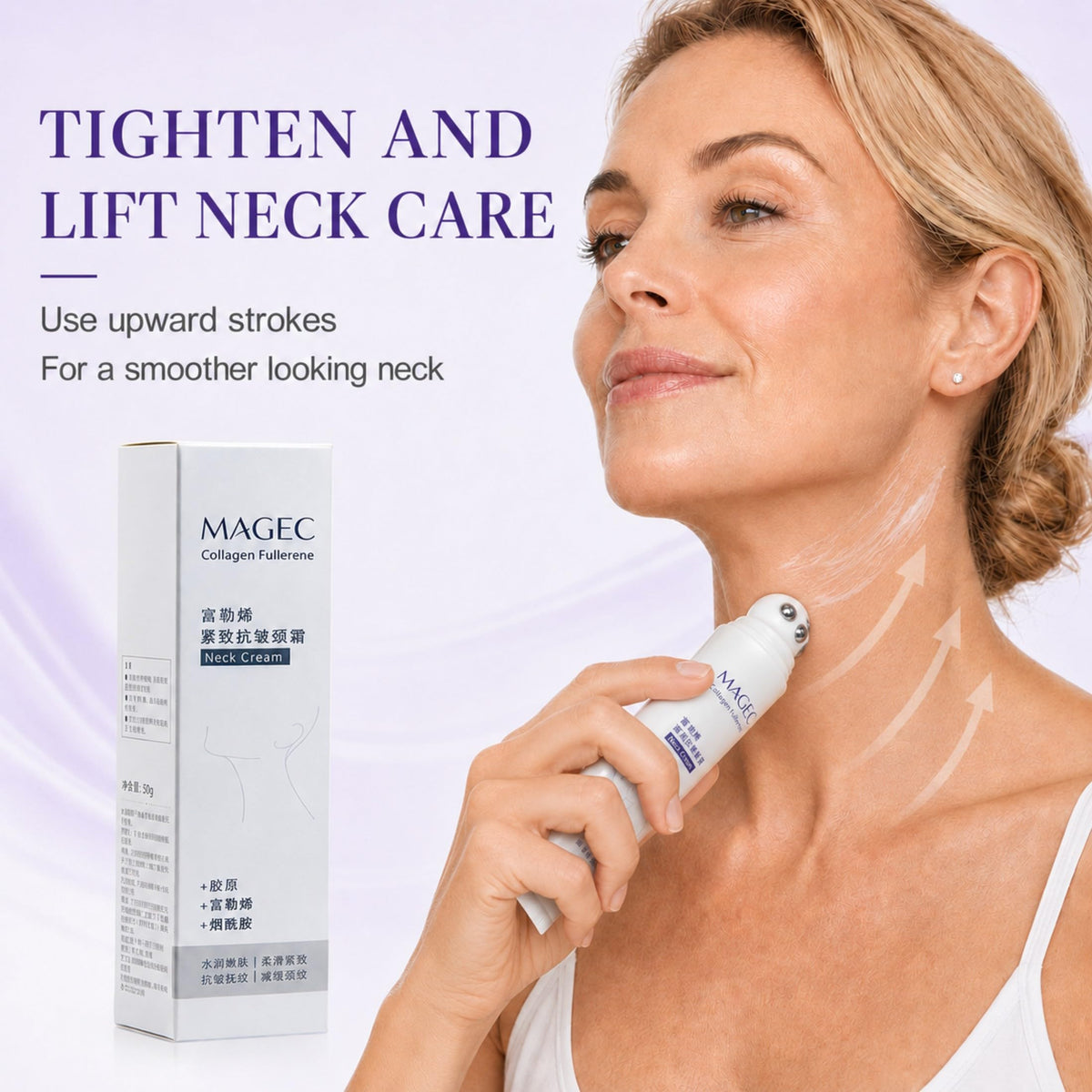 Generic Magic Collagen cream texture smear showing lightweight absorbent formula benefit