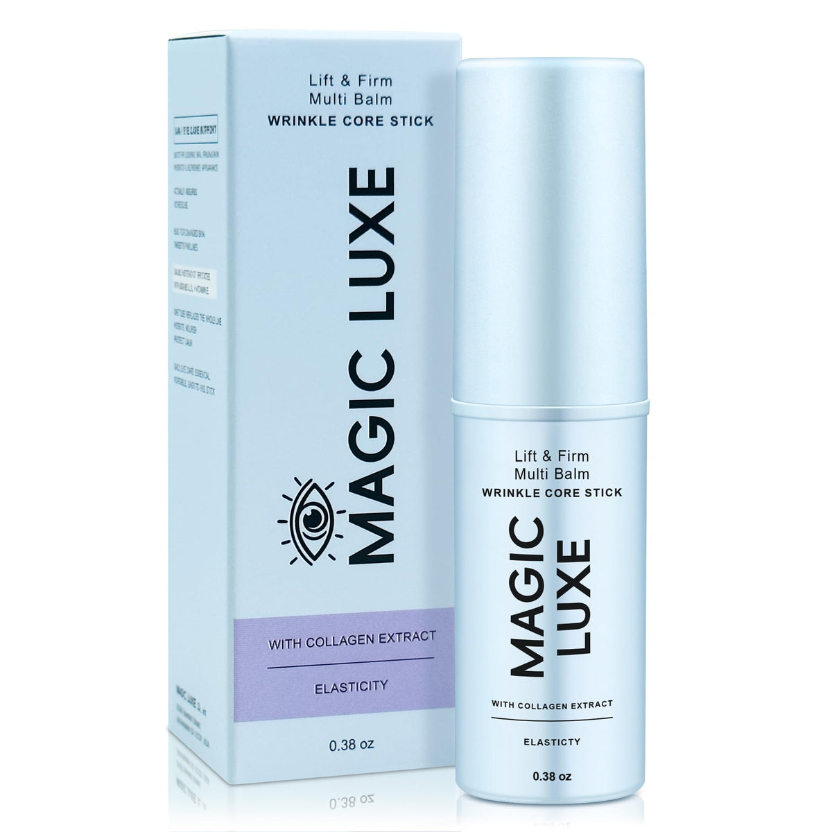 MAGIC LUXE OIL front packaging showing compact stick, travel-friendly hydration