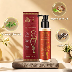 MAGIC LUXE OIL pump dispensing oil to highlight easy control and no-waste use