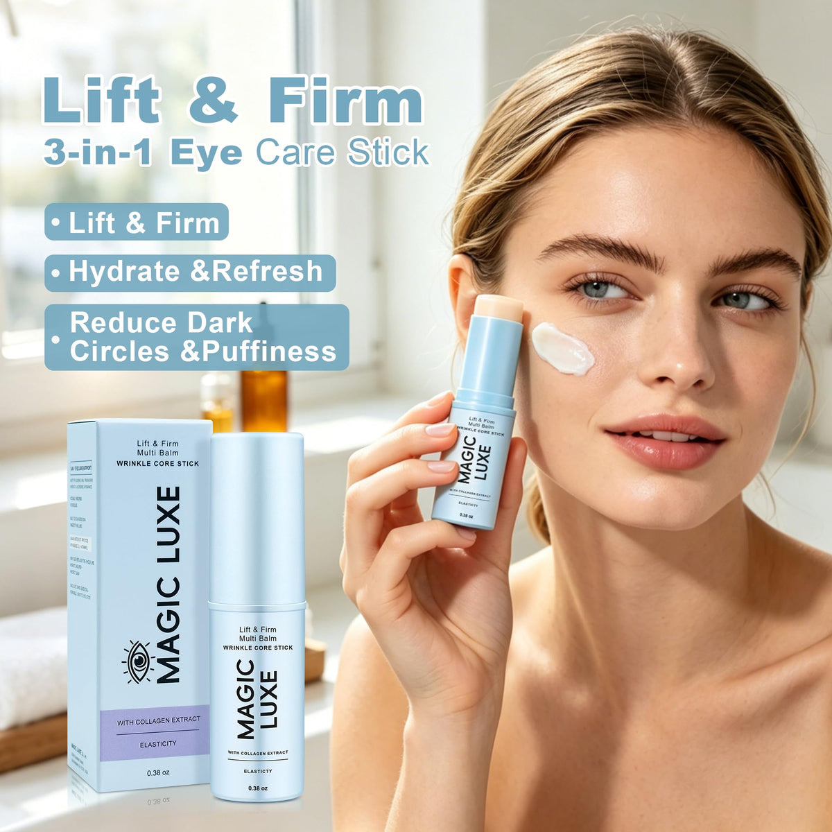 MAGIC LUXE OIL stick open close-up illustrating smooth balm tip for precise application