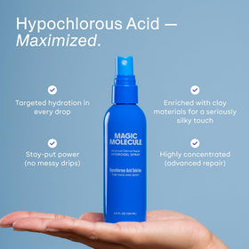 Magic Molecule label detail focusing on hypoallergenic and fragrance-free benefits