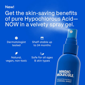 Magic Molecule spray nozzle close-up revealing smooth gel mist for precise application