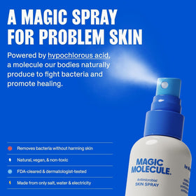 Magic Molecule travel-sized 3.4oz bottles displayed for on-the-go skin refresh