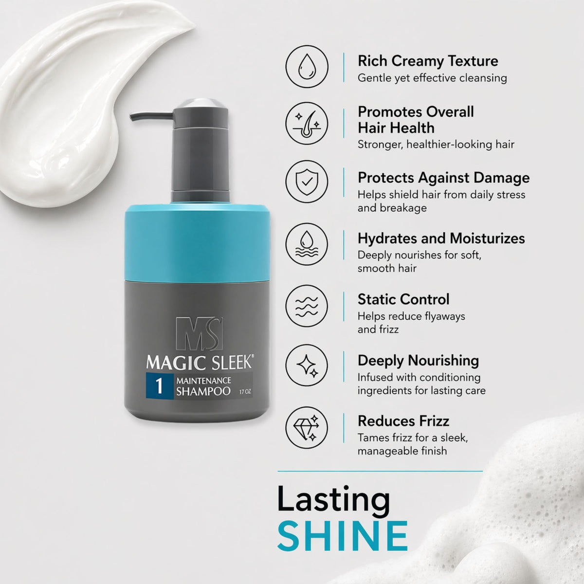 MagicSleek before and after hair image showing reduced frizz and improved manageability