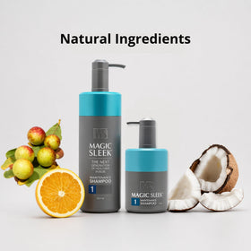 MagicSleek before and after hair comparison demonstrating improved shine and manageability