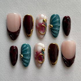 MAGLFELL front packaging showing fall almond nails and included kit benefits