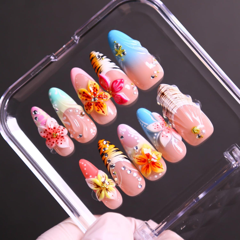 MAGLFELL front packaging showing 10-piece French stiletto set and included tools