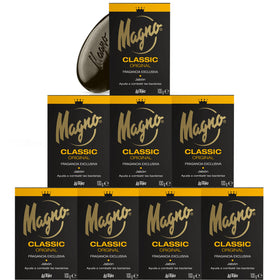 Magno classic black front pack showing eight bars and supply convenience