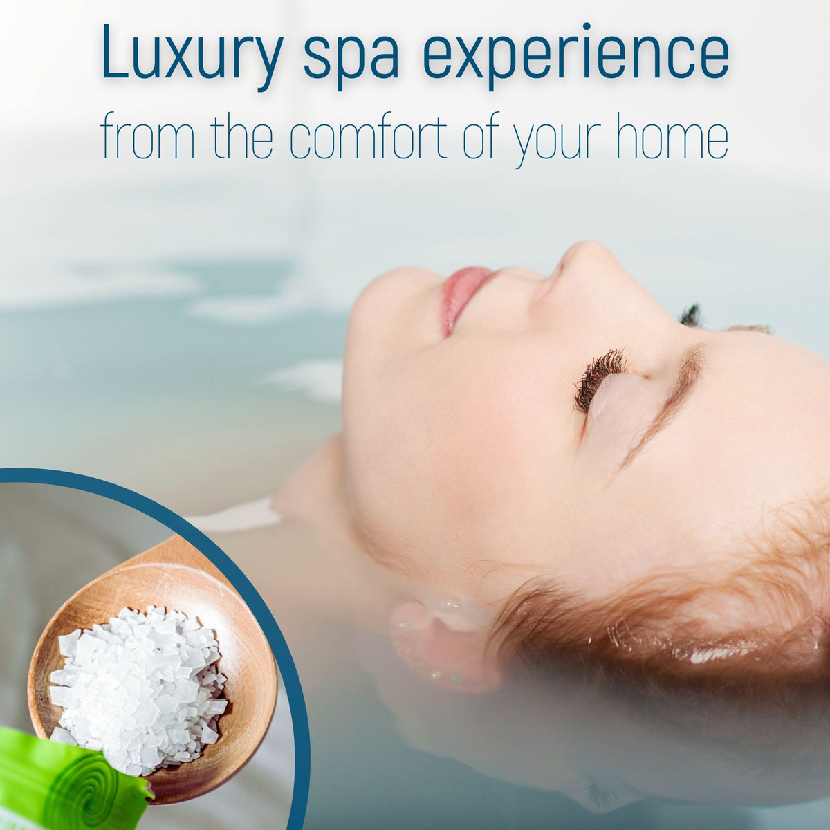 Magnum Solace flakes dissolving in a bathtub demonstrating effortless mixing and calming soak