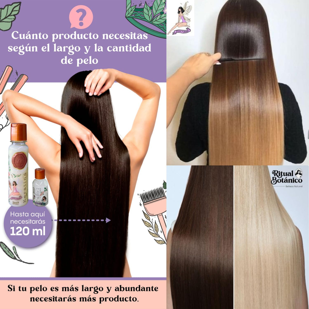 MAIKE AMOUR before and after showcasing reduced frizz