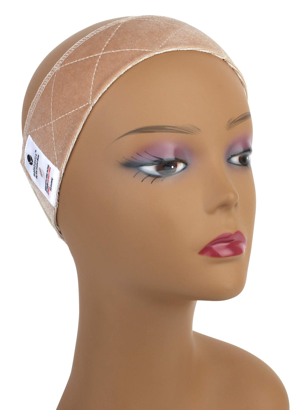 MainBasics front view of wig grip band showing beige profile and secure hold