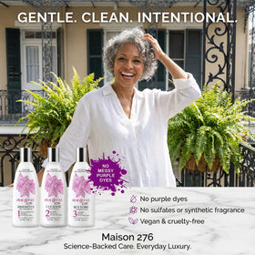Maison 276 on a bathroom shelf in lifestyle setting for daily routine inspiration
