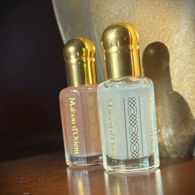Maison d'Orient in boudoir lifestyle scene showing romantic wearability and gifting appeal