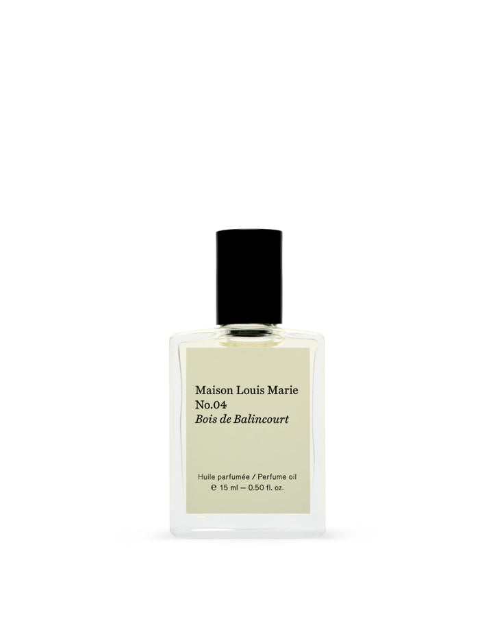 Maison Louis Marie roll-on front view showing elegant bottle and easy portability benefit