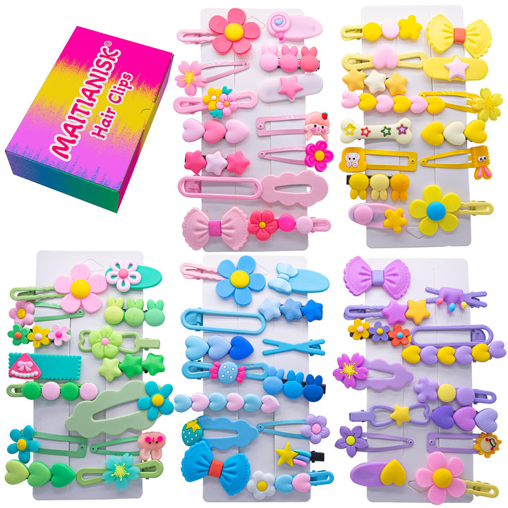 MAITIANISK front packaging showing 70 colorful hair clips for easy selection
