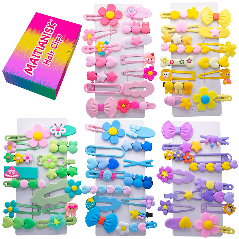 MAITIANISK front packaging showing 70 colorful hair clips for easy selection