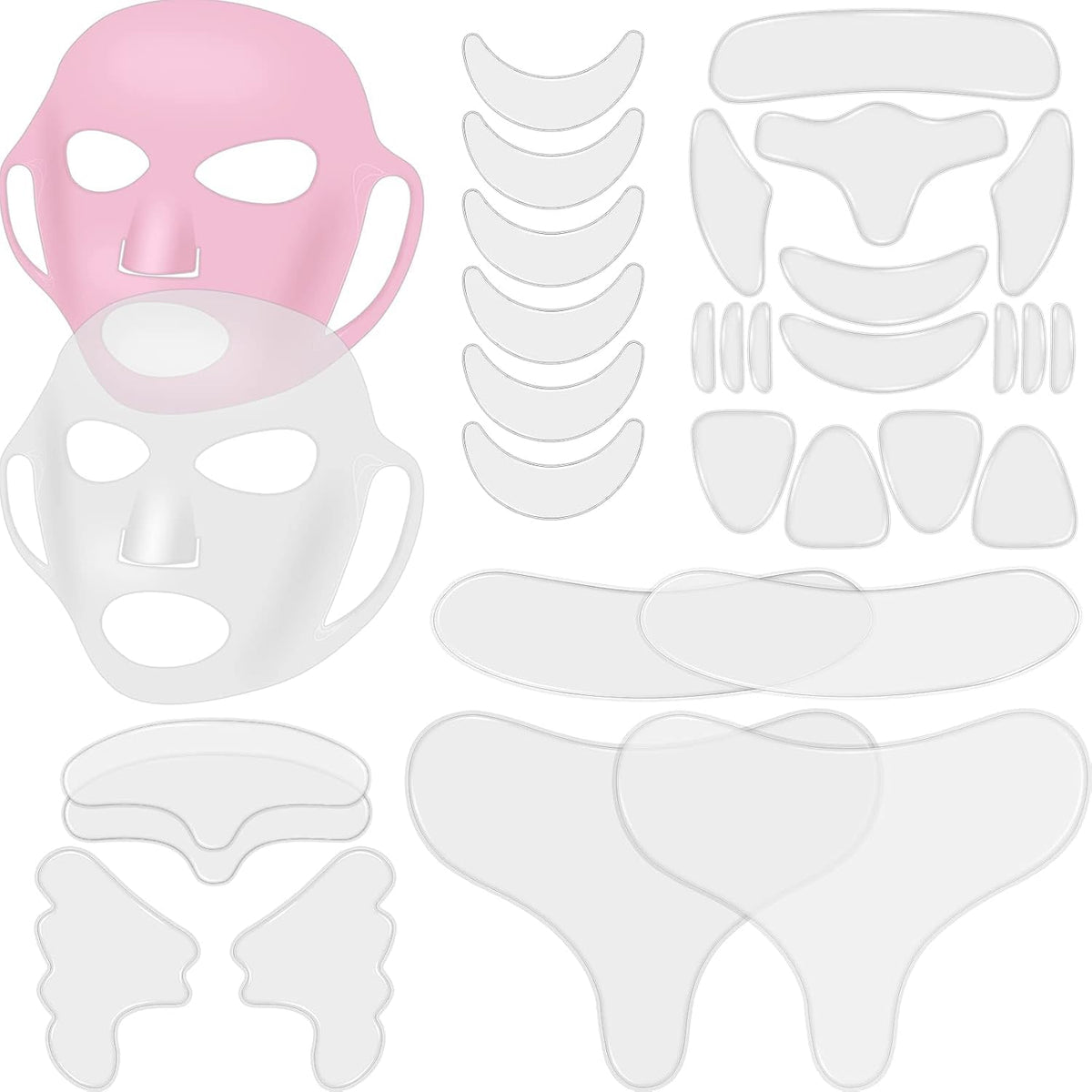 Maitys clear and pink mask covers displayed showing kit contents and convenience