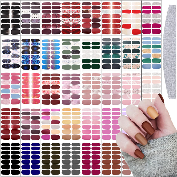 Maitys front sheets display showing colorful full-wrap stickers and variety
