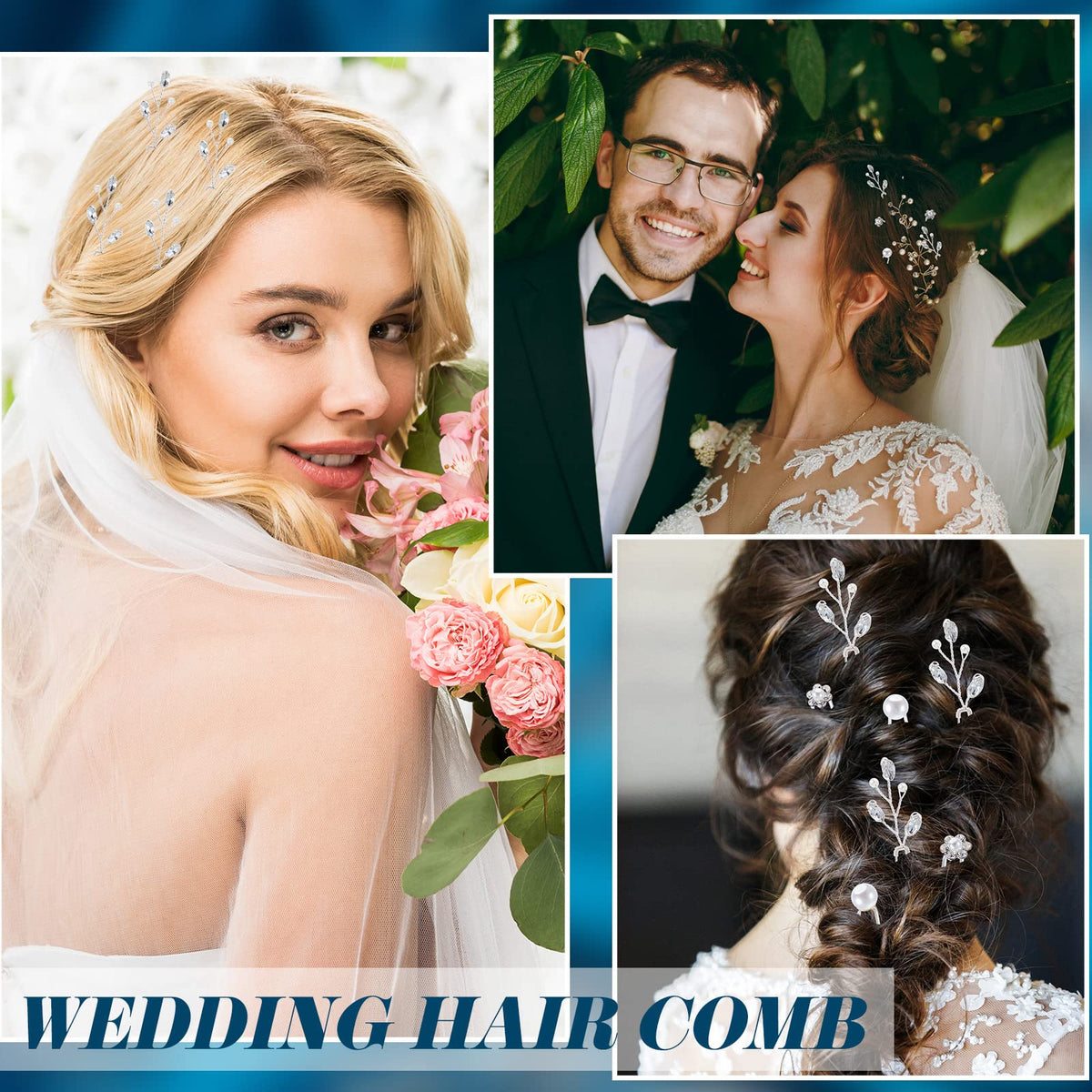 Maitys hairpieces placed in bridal updo showing photo-ready embellishment