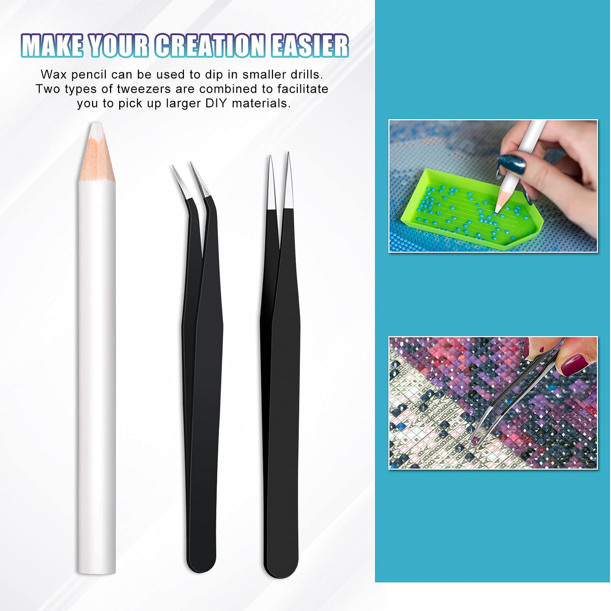 Maitys wax pencil tip close-up demonstrating precise pick-up capability