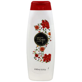 Maja lotion pumped onto hand showing creamy texture and quick absorption benefit
