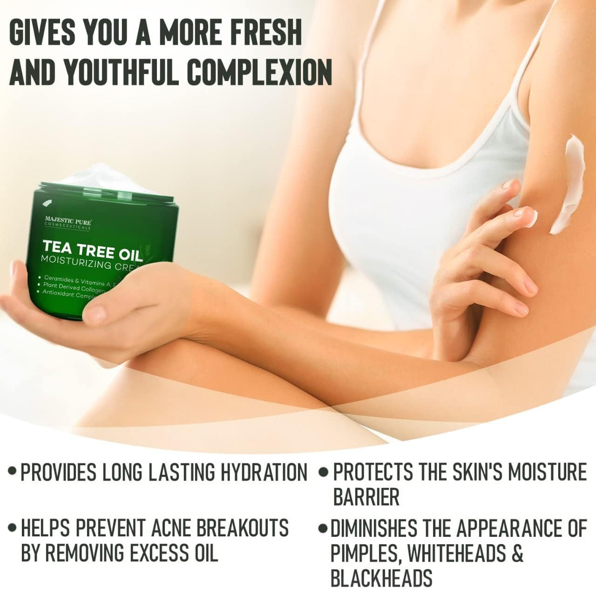 Majestic Pure being applied to hands for fast-absorbing moisture