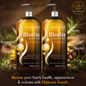 Majestic Pure before and after brushed hair showing improved manageability benefit