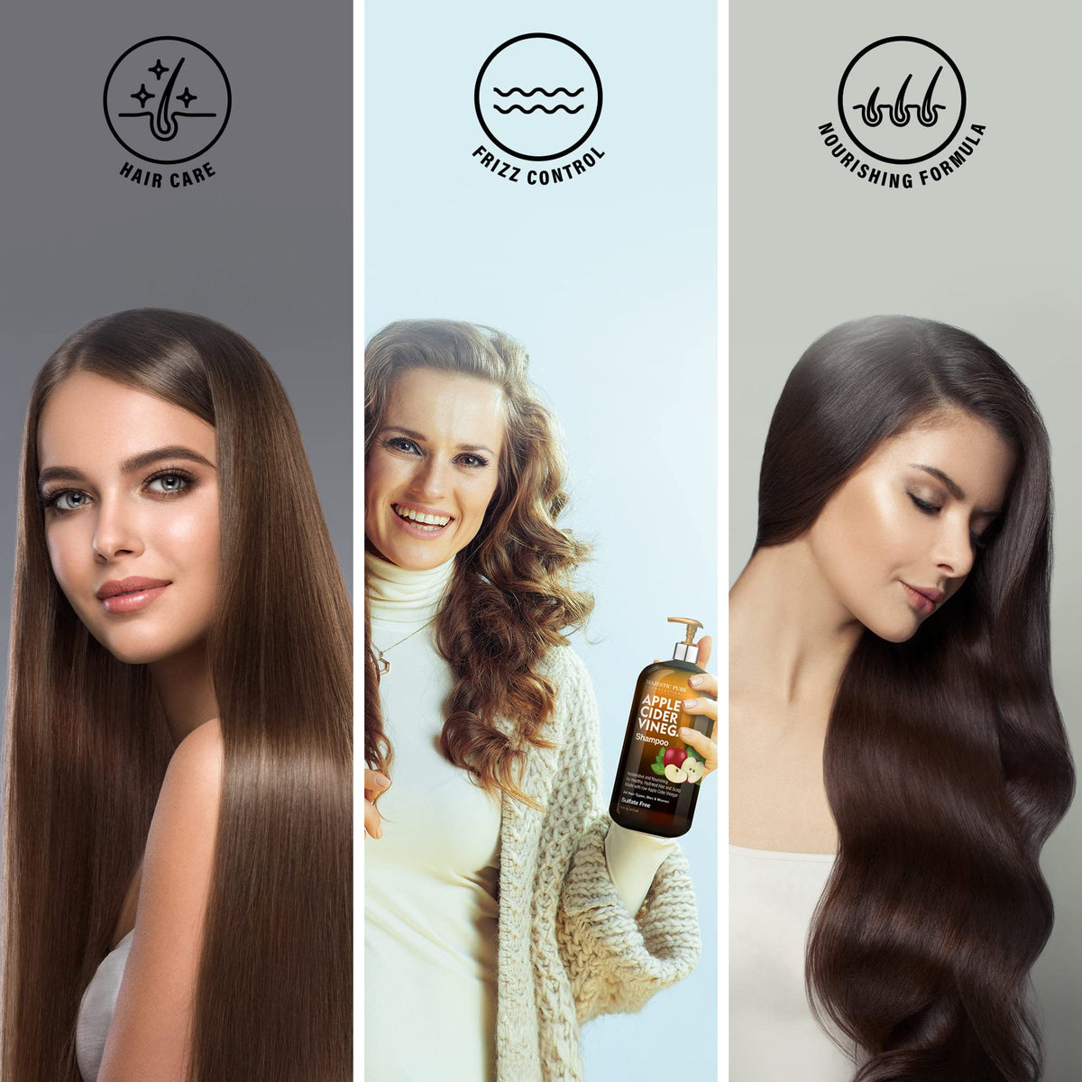 majestic pure before and after hair showing improved shine