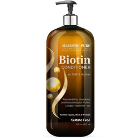 Majestic Pure bottle front view showing product and volumizing benefit