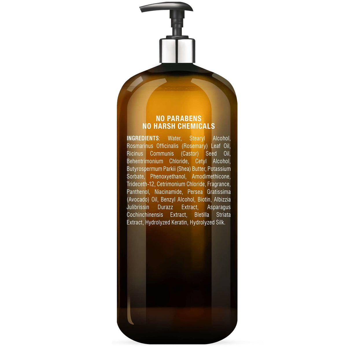 Majestic Pure label close-up highlighting biotin, keratin and DHT-3 blocker