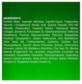 Majestic Pure ingredient label close-up listing ceramides and vitamins