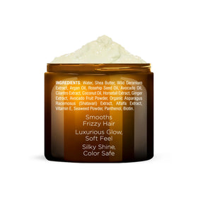 majestic pure close-up of creamy hair mask texture for deep hydration