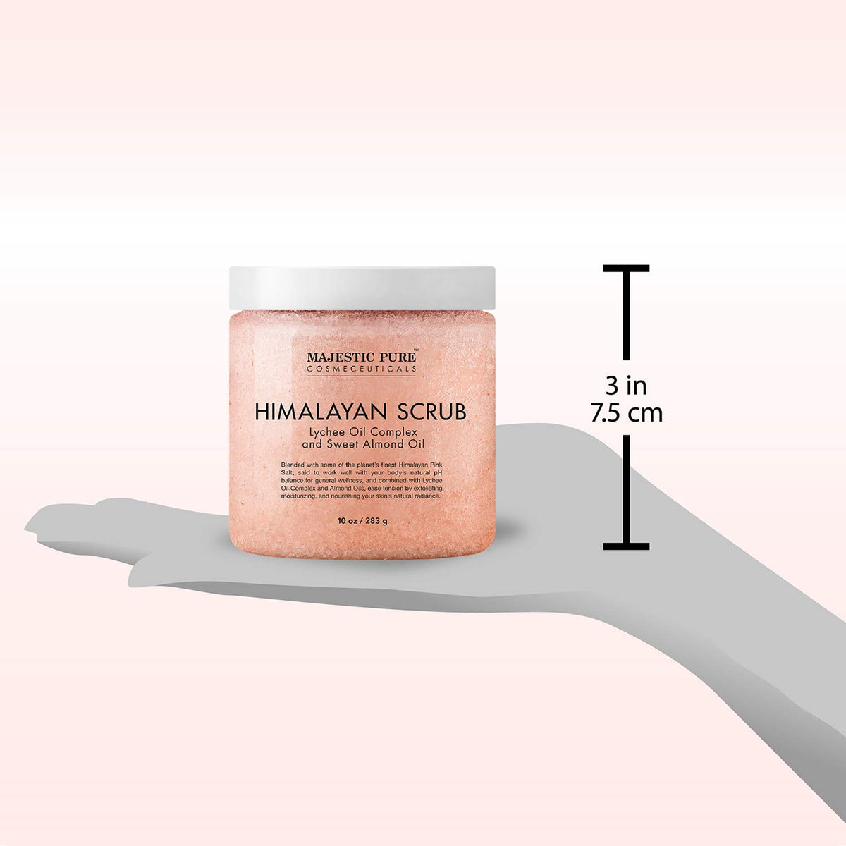 Majestic Pure open jar with visible lychee oil swirl that nourishes skin