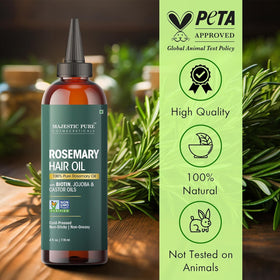 Majestic Pure product label close-up listing natural ingredient benefits