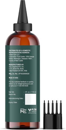 Majestic Pure bottle staged on bathroom shelf evoking daily routine benefit