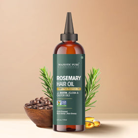 Majestic Pure rosemary oil pool texture showing lightweight absorption benefit