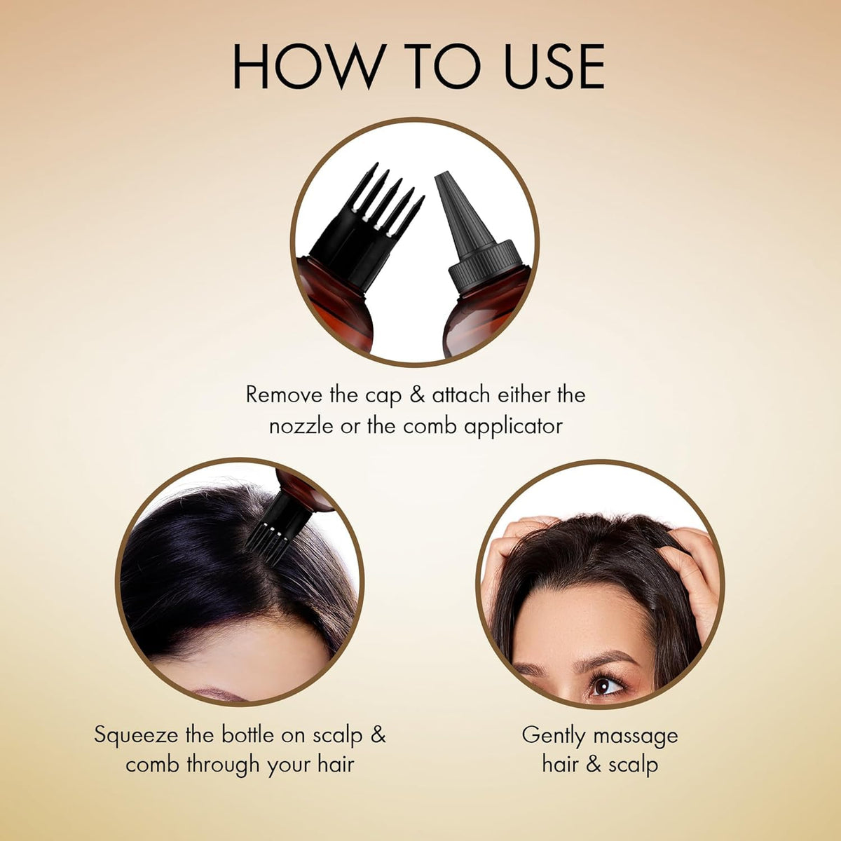 Majestic Pure applied to scalp demonstrating targeted treatment benefit